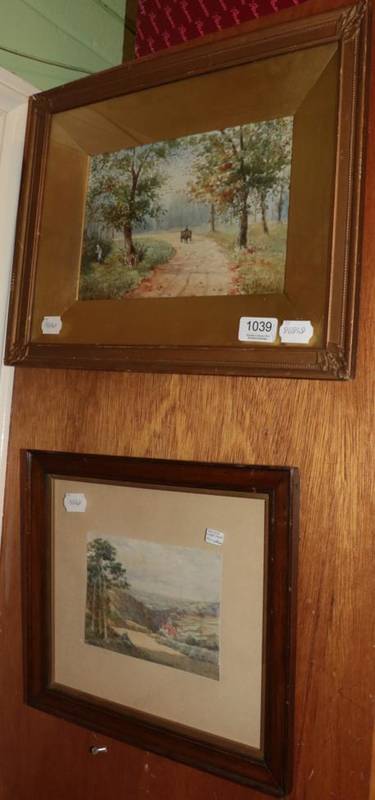 Lot 1039 - ~ Noel Smith (19th/20th century) 'In Surrey', signed, watercolour, 11.5cm by 16cm; with another (2)