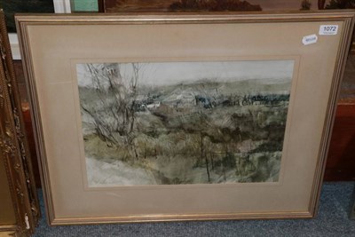 Lot 1072 - Frederick Donald Blake RI RSMA (1908-1997), ''Gardens in Winter'', signed, mixed media, 34cm by...