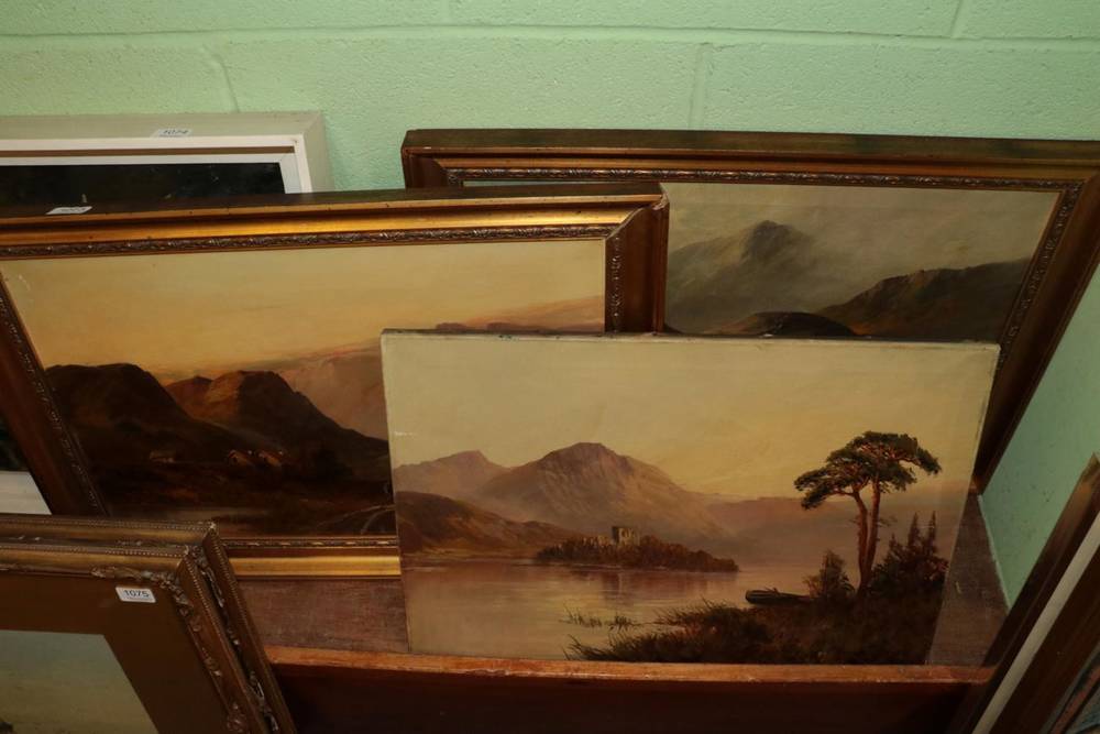 Lot 1073 - W Richards (19th century) ''Pitlochry'' signed, oil on canvas; together with two further signed oil