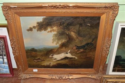 Lot 1076 - Circle of George Armfield (19th century) Two terriers chasing a rabbit, oil on canvas