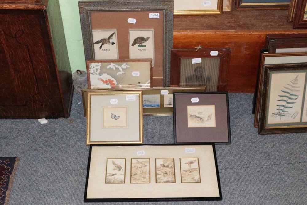 Lot 1082 - British School (19th/20th century) A set of four studies of game birds, monogrammed RHH;...