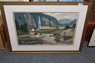 Lot 1086 - Tom Roberts (1908-1998) Canadian, Petite Saguenay, signed oil on board, 38cm by 58cm