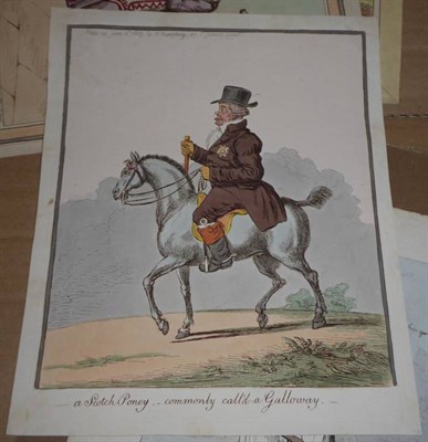 Lot 1087 - James Gillray (1756-1815) Four handcoloured etchings: 'A Scotch Poney', 1803; 'National Discourse'