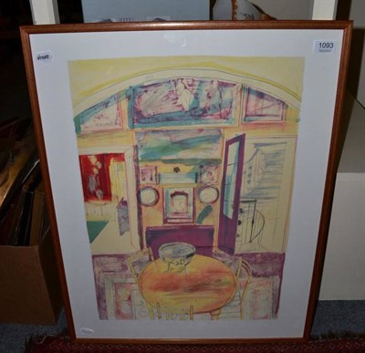 Lot 1093 - Chloe Cheese (b.1952) 'Breakfast Room at the Sir John Soane Museum', signed lithograph....