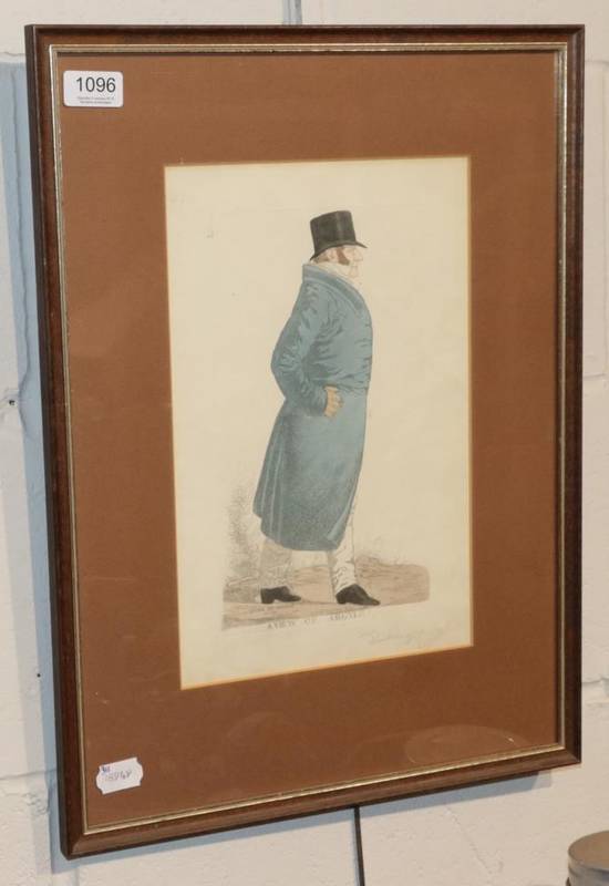 Lot 1096 - ~ After Richard Dighton 'A View of Argyle', figural caricature, handcoloured etching, signed in...