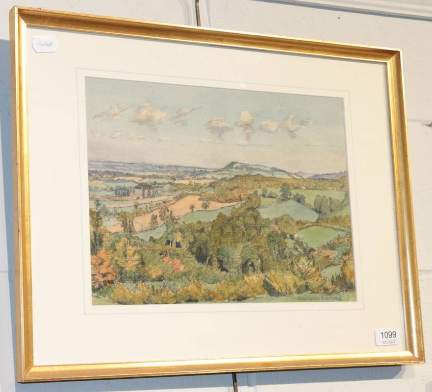Lot 1099 - ~ Constance Sparling (19th/20th century) Panoramic view, signed, watercolour