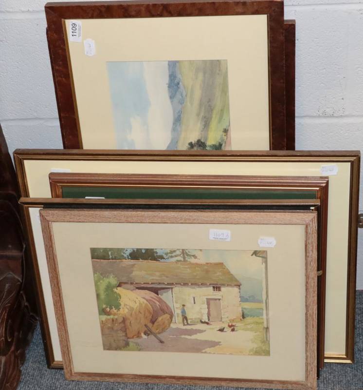 Lot 1109 - ~ B. Leslie Rogers (19th/20th century) Landscapes, a matched pair, signed, watercolours, 24cm...