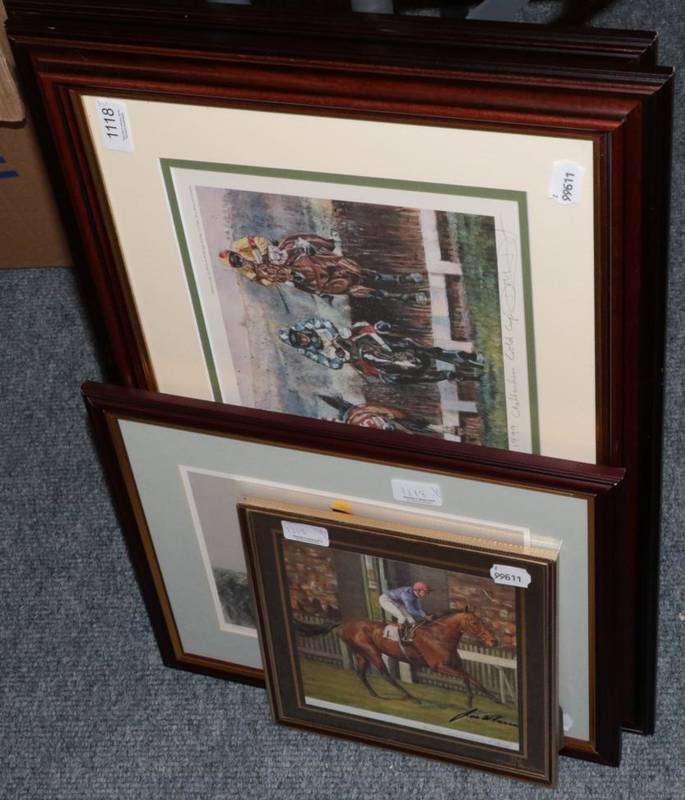 Lot 1118 - A pair of prints after D M Dent ''Doing the Business: The 1999 Cheltenham Gold Cup'' and ''Call...