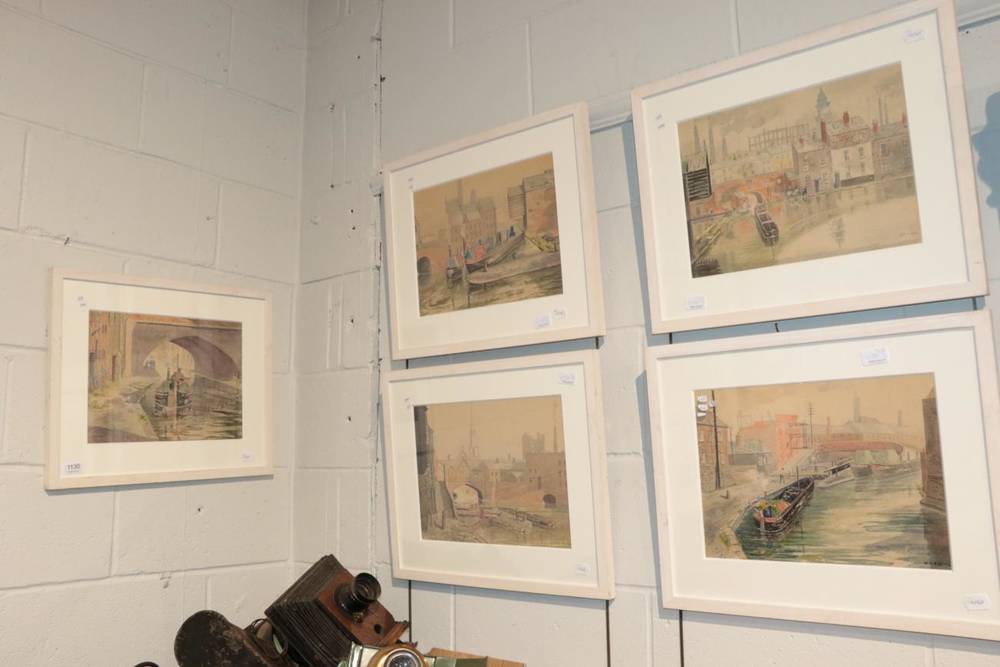 Lot 1130 - ~ W. Sidney Evans (Exh. 1888-1924) Five views of Midland towns, signed, watercolours, 27cm by...