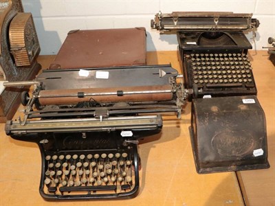 Lot 1207 - ~ Four early 20th century manual typewriters including the Smith Number Ten Premium Typewriter;...