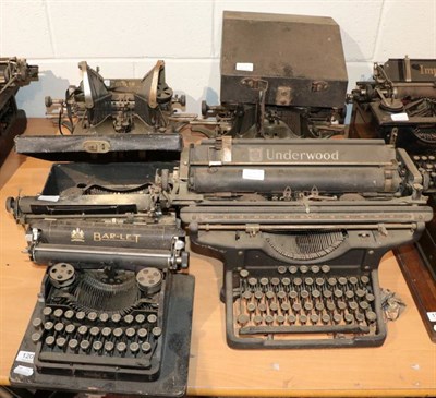 Lot 1208 - ~ Five early 20th century manual typewriters