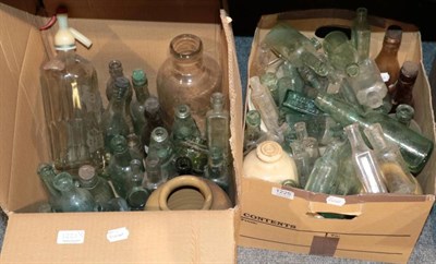 Lot 1225 - ~  A collection of assorted gas bottles, stoneware cream jars, etc