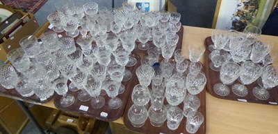 Lot 1254 - Six trays of assorted crystal drinking glasses including tumbler and wine