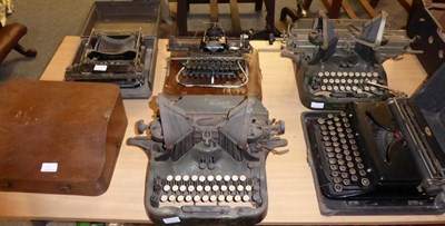 Lot 1256 - ~ Five early 20th century manual typewriters