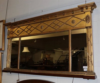 Lot 1294 - A Regency gilt and gesso ball surmounted over mantle mirror