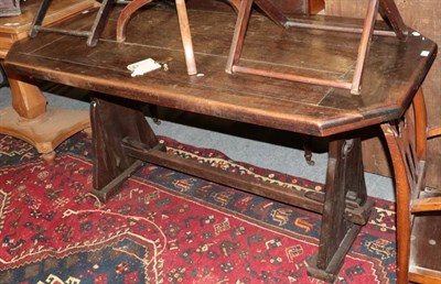 Lot 1354 - A 20th century oak refectory style table