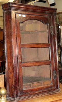 Lot 1356 - ~ A 19th century mahogany and boxwood strung double door cupboard (adapted), 130cm by 30cm by 65cm