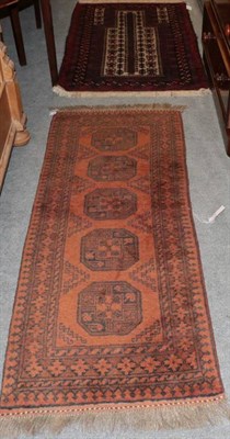 Lot 1397 - Balouch Prayer rug, Persian/Afghan frontier, the camel field of geometric motifs beneath the Mihrab