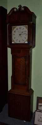 Lot 1403 - ~ A George III Welsh oak and mahogany longcase clock, Hump. Jones, Oswestry, square painted...