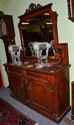 Lot 1420 - ~ A late Victorian mahogany mirror back sideboard, circa 1880, the superstructure back with...