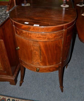 Lot 1432 - George III mahogany bow fronted washstand with hinged lid, 61cm wide