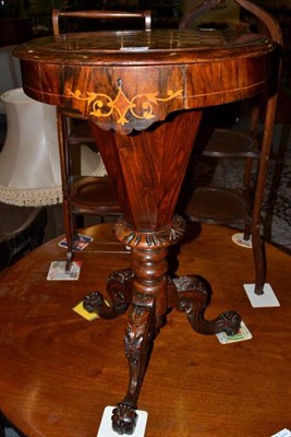 Lot 1450 - A Victorian work table with chessboard top