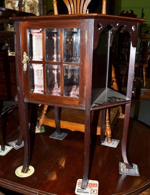 Lot 1454 - Edwardian mahogany glazed cabinet on splayed legs, 65cm wide