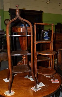 Lot 1459 - Two Edwardian inlaid cake stands