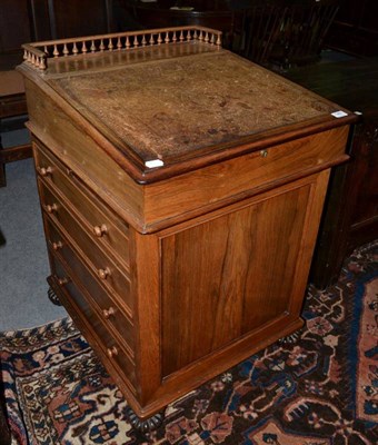 Lot 1461 - Mid 19th century rosewood Davenport, stamped M Wilson 68 Great Queens Street, 59cm wide