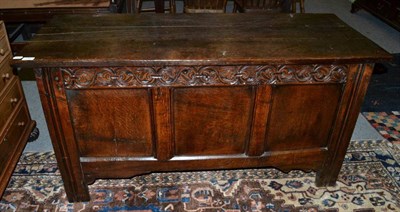 Lot 1462 - A late 17th century oak chest with hinged lid