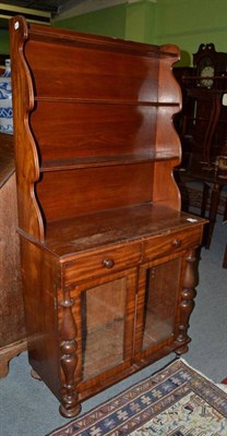 Lot 1508 - Victorian mahogany chiffonier, the upper section as waterfall shelves, 78cm wide