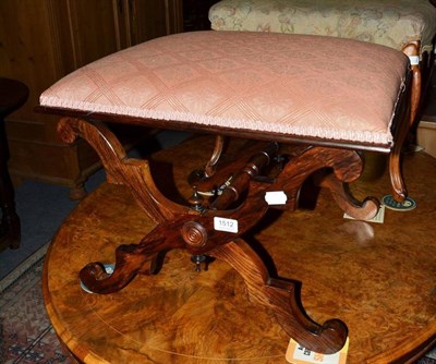 Lot 1512 - Victorian rosewood framed dressing stool, 53cm wide