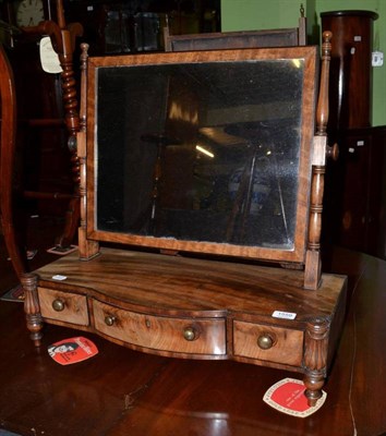 Lot 1559 - Regency mahogany toilet mirror base with three small drawers, 64cm wide