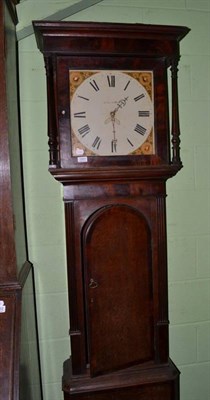 Lot 1561 - ~ A George III oak and mahogany 30 hour longcase clock, Lancaster, painted square Roman dial,...