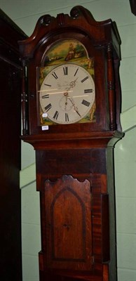 Lot 1563 - ~ A Victorian mahogany 30 hour longcase clock, George Tesseyman, Northallerton, painted arch...