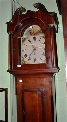 Lot 1565 - ~ A George III oak and mahogany 30 hour longcase clock, Richardson, Easingwood, painted arch...