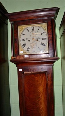 Lot 1573 - ~ A George III mahogany 8 day longcase clock, Gurr, Ewhurst, painted square Roman dial, two...