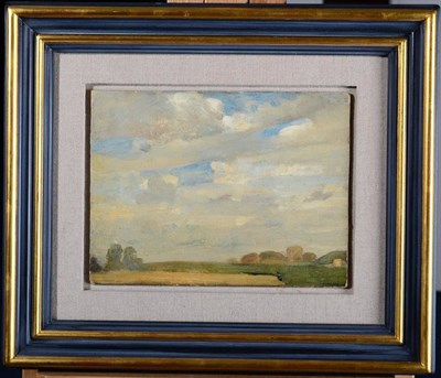 Lot 11 - Harry Bush ROI (1883-1957) Landscape study With artist's studio stamp verso, oil on board, together