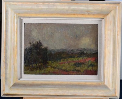 Lot 12 - Harry Bush ROI (1883-1957) ''Sunlit Trees'' Initialled, with artist's studio stamp verso, oil...