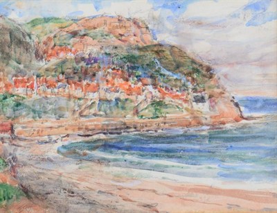 Lot 14 - Rowland Henry Hill (1873-1952) View of Runswick Bay Signed, pencil and watercolour, heightened with