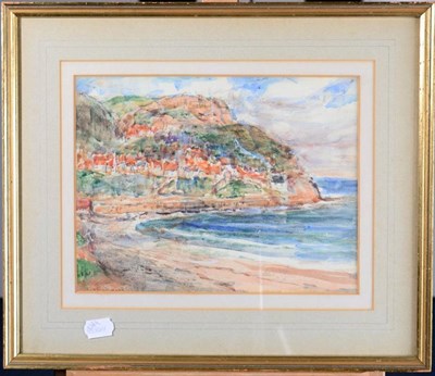 Lot 14 - Rowland Henry Hill (1873-1952) View of Runswick Bay Signed, pencil and watercolour, heightened with