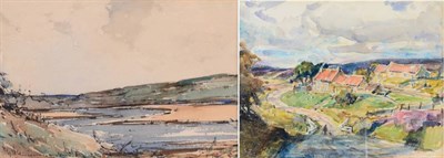 Lot 15 - Rowland Henry Hill (1873-1952) ''Near Whitby'' Signed and dated 1935, pencil and watercolour,...