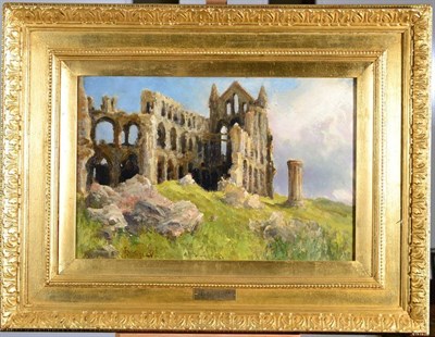 Lot 19 - Stephen Frank Wasley (1848-1934) Abbey Ruins Signed, oil on canvas, 32cm by 49.5cm
