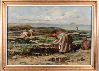 Lot 33 - William Marshall Brown (1863-1936) Gathering Cockles  Signed and dated 1902, oil on board, 52cm...