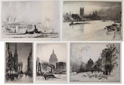 Lot 77A - Percy Robertson ARE (1868-1934) ''Westminster from Vauxhall'' Signed and inscribed, etching,...
