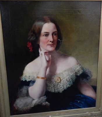 Lot 95 - William Thomas Roden RBSA (1818-1892) Portrait of a lady Signed, oil on canvas, 75cm by 62cm