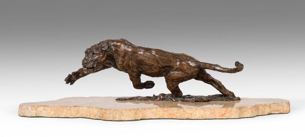 Lot 113 - Gill Wiles (b.1942)  Lioness Signed and numbered 11/11, bronze on a marble base, 12cm high...