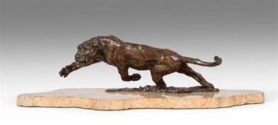Lot 113A - Gill Wiles (b.1942)  Lioness Signed and numbered 11/11, bronze on a marble base, 12cm high...