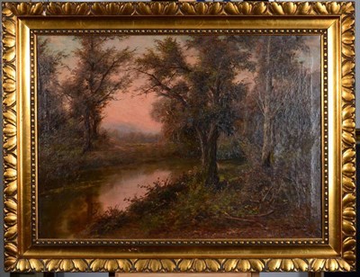 Lot 114 - Francesco Capuano (1854-1908) River landscape  Signed, oil on canvas, together with another by...