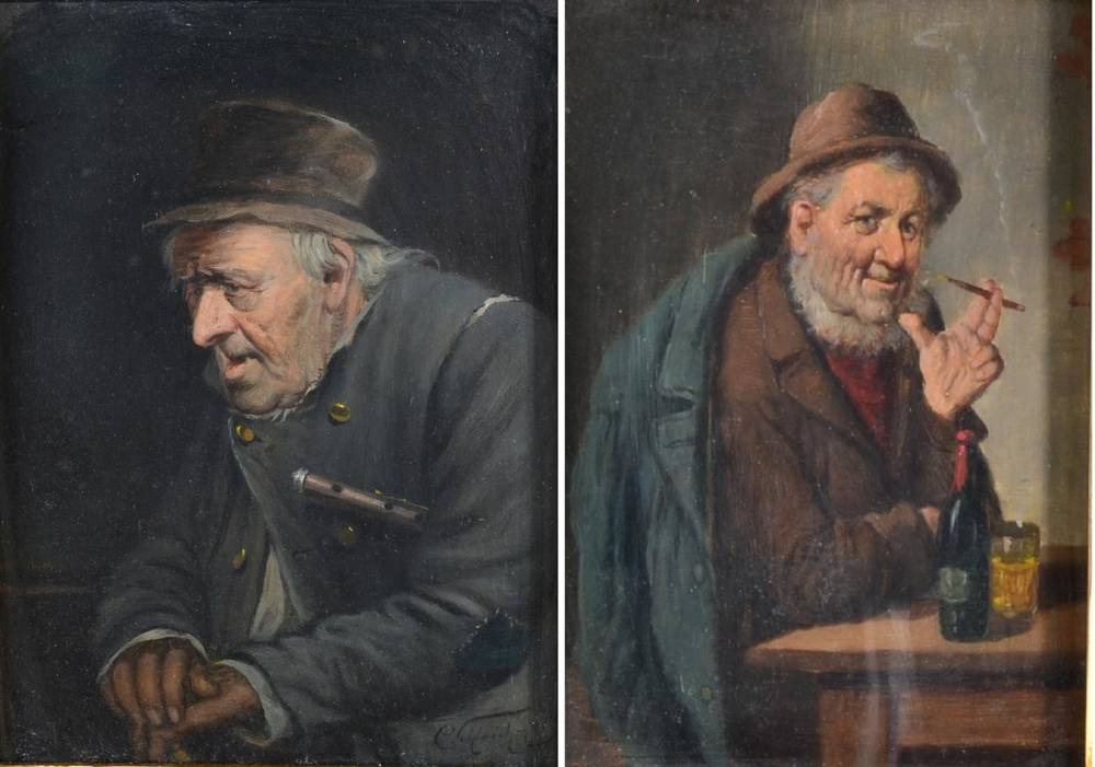Lot 126 - Carl Schleicher (1825-1903) Ukraine Head and shoulders portrait of an elderly man Oil on panel,...
